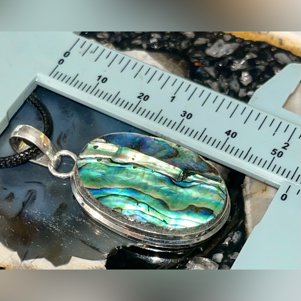 Iridescent Abalone Shell Pendant 1 7/8” - Picture 16 of 17